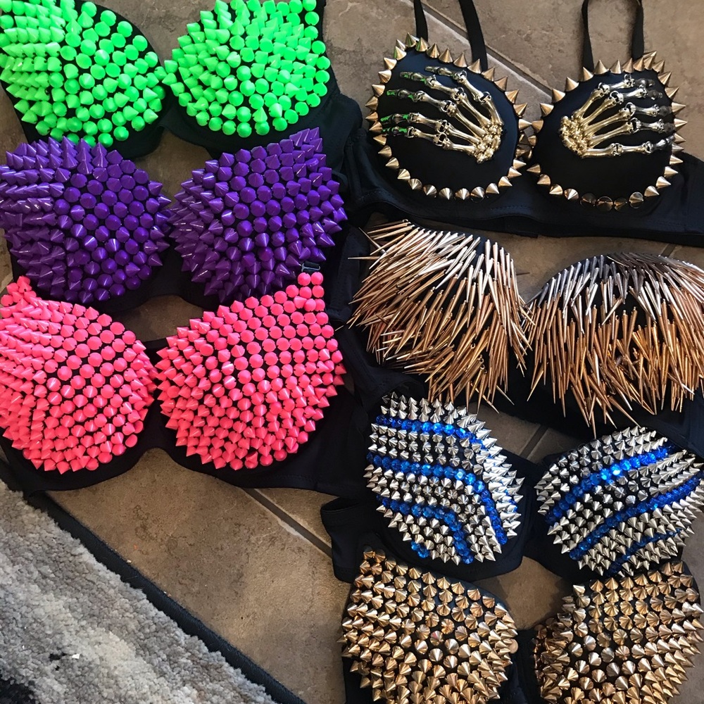 Sexy bras unique studded